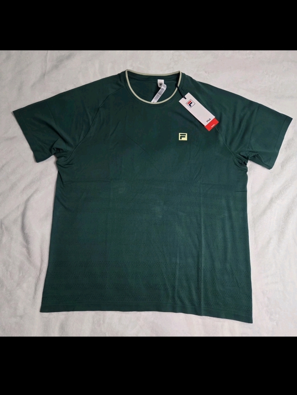 Fila Tennis Center Court Ace  Seamless Crew Green Shirt Men's XL $85 NWT - Picture 3 of 7